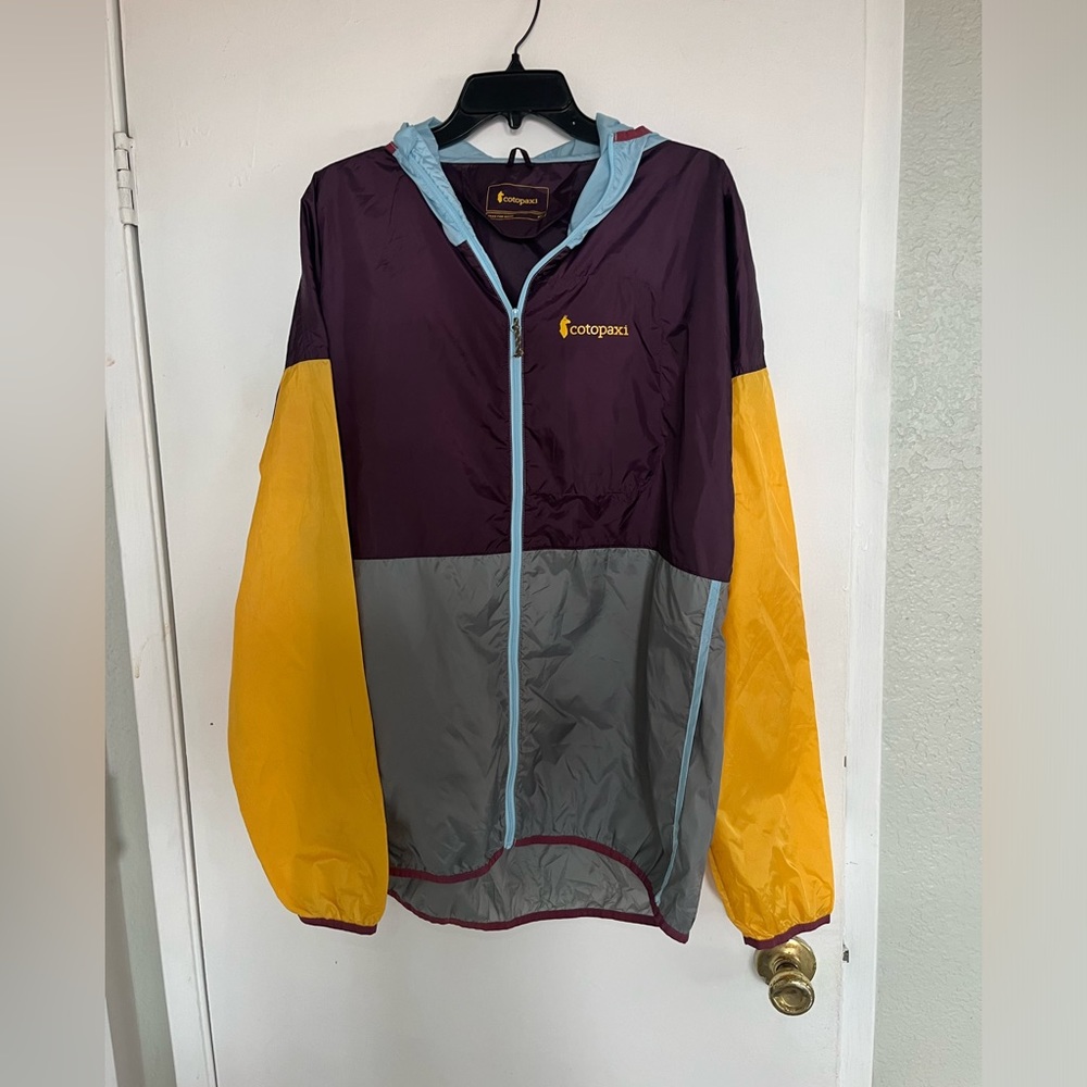 Cotopaxi Multicolor Windbreaker Jacket - Purple, Yellow, Gray